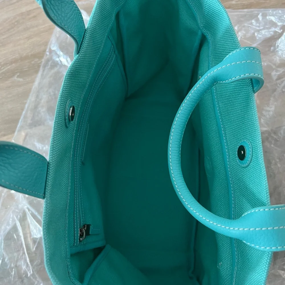 NWOT Tiffany Canvas Tote Bag w/ Leather Trim - Picture 8 of 11